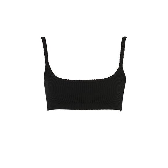 House of CB Mischa Black Ribbed Knit Bralette Size Large - Picture 1 of 12
